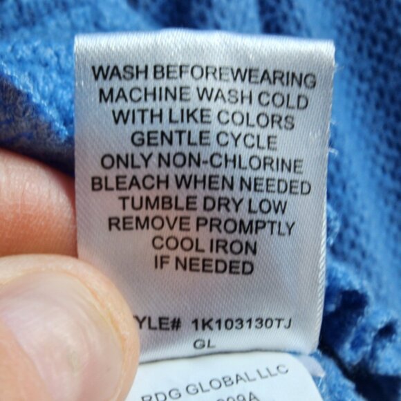 Freshman Blue Cropped Scoop Neck Lightweight Sweater Size Medium - Picture 10 of 16